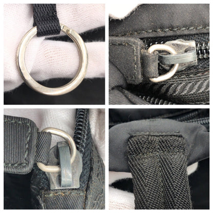 Prada Tote Bag Nylon Black Black Tote Bag Shoulder Bag Handbag Test Triangular Logo Women