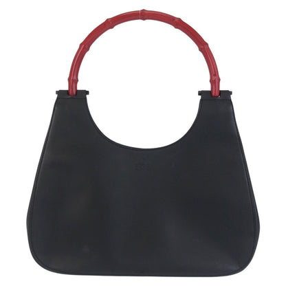 Gucci Shoulder Bag 001 3739 Leather, Bamboo Black Black Red Shoulder Bag Hobo Bamboo Women