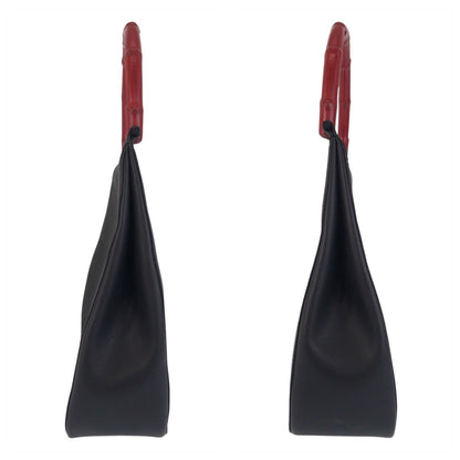 Gucci Shoulder Bag 001 3739 Leather, Bamboo Black Black Red Shoulder Bag Hobo Bamboo Women