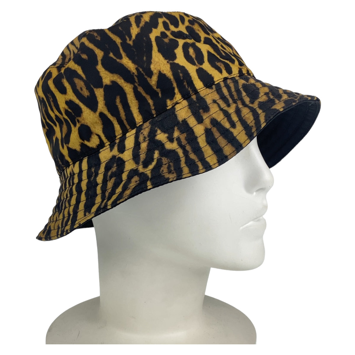 Burberry Hat Polyamide Brown Black Bucket Hat, Hat, Bucket Hat Leopard Pattern Leopard Pattern Mens