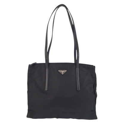 Prada Shoulder Bag Nylon Black Silvermetal Shoulder Bag Tote Bag Test Triangle With Logo Women