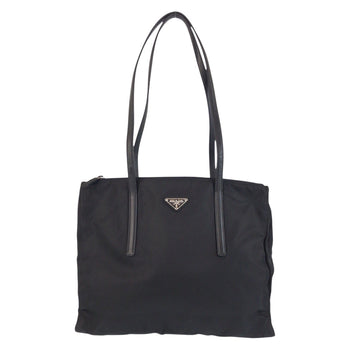 Prada Shoulder Bag Nylon Black Silvermetal Shoulder Bag Tote Bag Test Triangle With Logo Women
