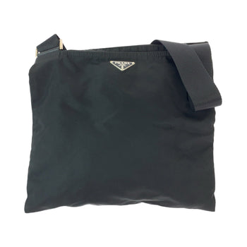 Prada Shoulder Bag Nylon Black Shoulder Bag Pochette Test Triangle With Logo Women