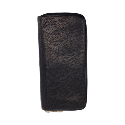 Louis Vuitton Long Wallet Purse M58412 Leather Black Silvermetal Long Wallet Purse Zip Around Zippy