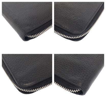 Louis Vuitton Long Wallet Purse M58412 Leather Black Silvermetal Long Wallet Purse Zip Around Zippy
