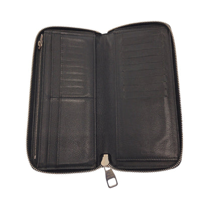 Louis Vuitton Long Wallet Purse M58412 Leather Black Silvermetal Long Wallet Purse Zip Around Zippy
