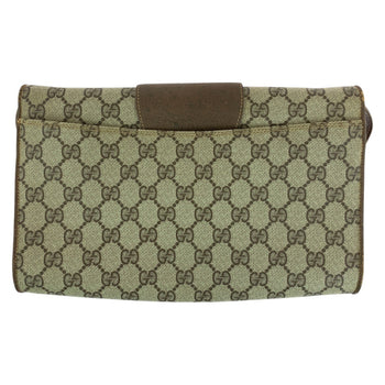 Gucci Shoulder Bag 94 02 050 Gg Supreme Canvas, Leather Brown Gold Metal Shoulder Bag Pochette Old