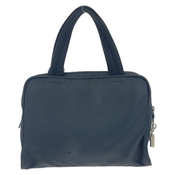 Prada Tote Bag Nylon Black Silvermetal Tote Bag Handbag Test Triangle With Logo Women