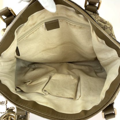 Gucci Tote Bag 285730 Gg Canvas Brown Gold Metal Tote Bag Shoulder Bag 2Way Sukey Women