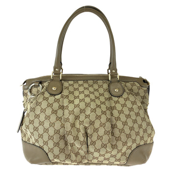 Gucci Tote Bag 285730 Gg Canvas Brown Gold Metal Tote Bag Shoulder Bag 2Way Sukey Women