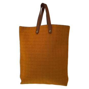 Hermes Tote Bag Canvas, Leather Orange Brown Silvermetal Tote Bag Handbag A4 Compatible Amedaba