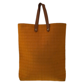 Hermes Tote Bag Canvas, Leather Orange Brown Silvermetal Tote Bag Handbag A4 Compatible Amedaba