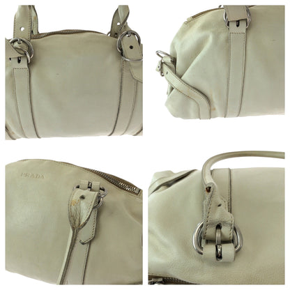 Prada Handbag Leather White Handbag Shoulder Bag Women