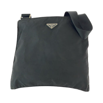 Prada Shoulder Bag Nylon Black Silvermetal Shoulder Bag Messenger Bag Test Triangle With Logo Women