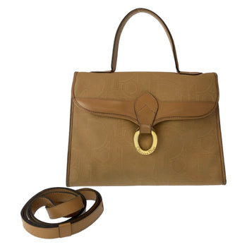 Dior Shoulder Bag Coated Canvas, Leather Brown Beige Gold Metal Shoulder Bag Handbag 2Way Trotter