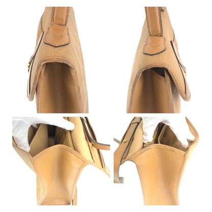 Dior Shoulder Bag Coated Canvas, Leather Brown Beige Gold Metal Shoulder Bag Handbag 2Way Trotter