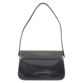 Prada Shoulder Bag Enamel Black Silvermetal Shoulder Bag Handbag Women