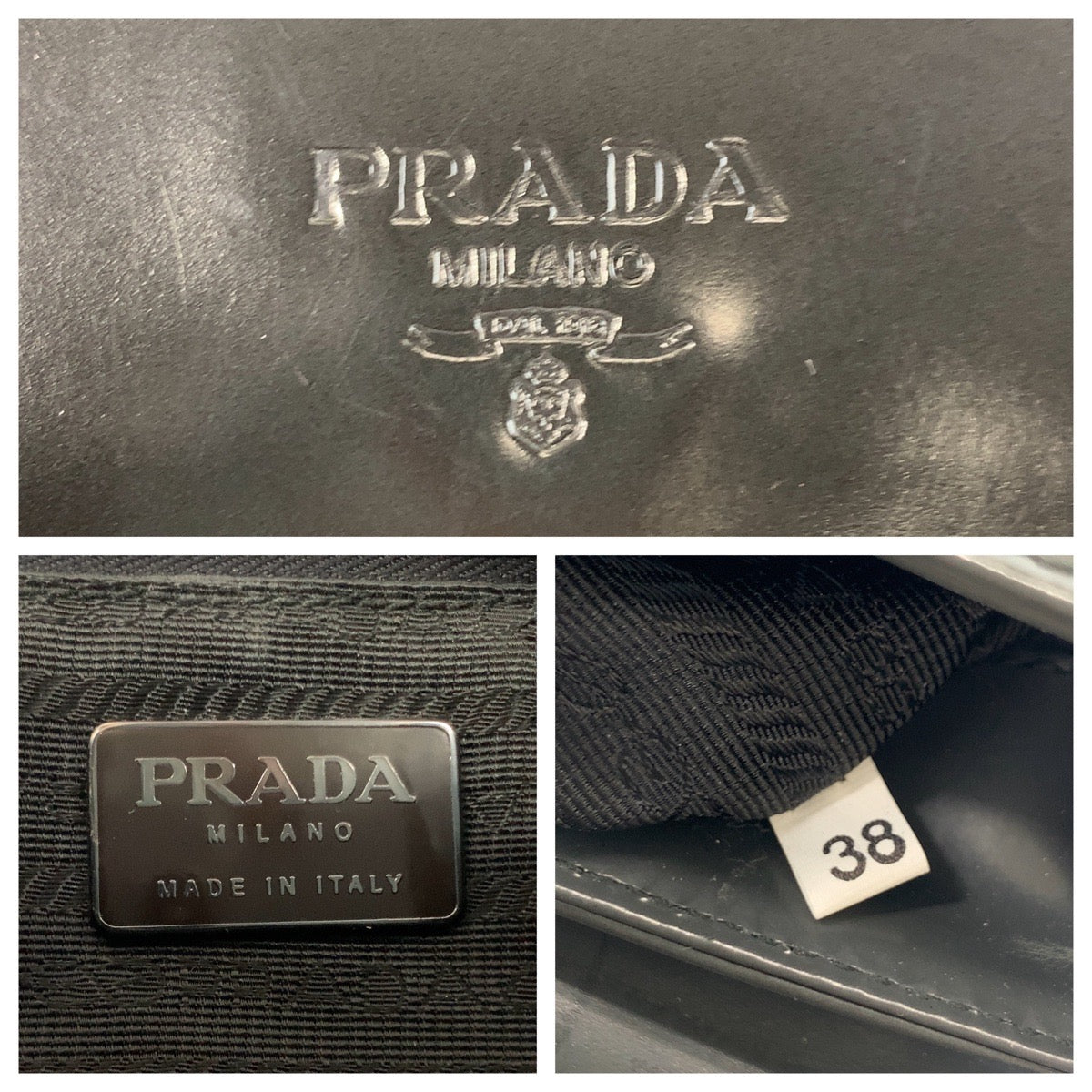 Prada Shoulder Bag Enamel Black Silvermetal Shoulder Bag Handbag Women