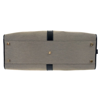 Gucci Shoulder Bag 019 0345 Canvas, Leather Gray Beige Black Gold Metal Shoulder Bag Unisex Jackie