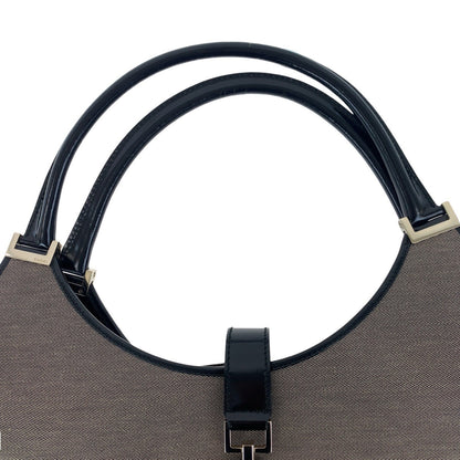 Gucci Shoulder Bag 019 0345 Canvas, Leather Gray Beige Black Gold Metal Shoulder Bag Unisex Jackie