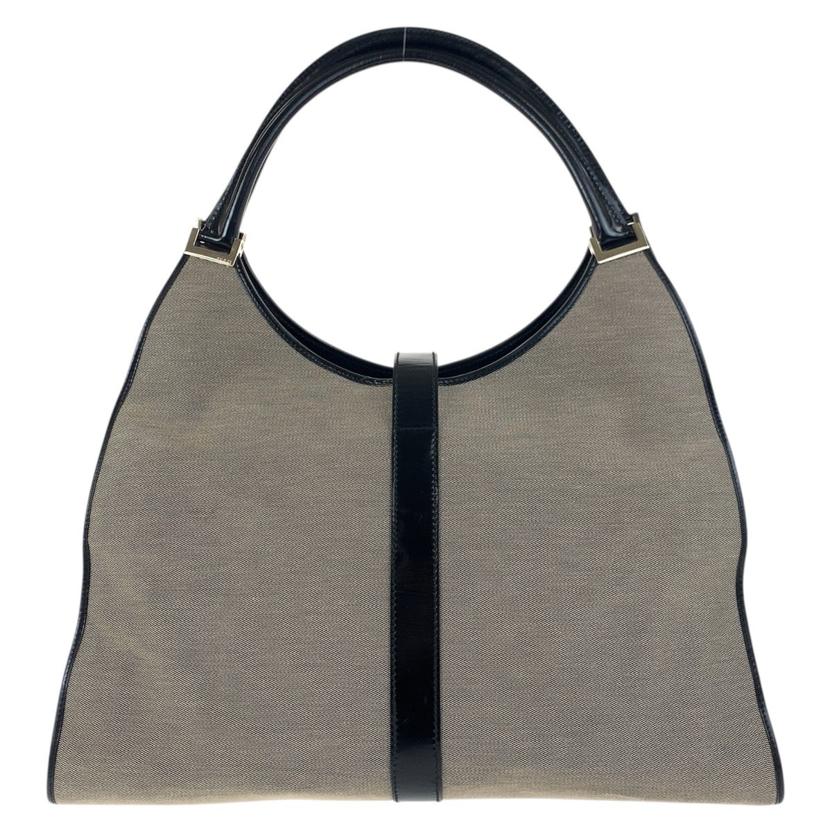 Gucci Shoulder Bag 019 0345 Canvas, Leather Gray Beige Black Gold Metal Shoulder Bag Unisex Jackie