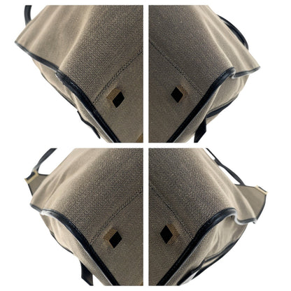 Gucci Shoulder Bag 019 0345 Canvas, Leather Gray Beige Black Gold Metal Shoulder Bag Unisex Jackie