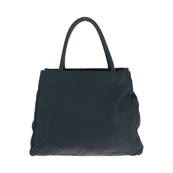 Prada Tote Bag Nylon Black Silvermetal Tote Bag Handbag Test Triangle With Logo Women