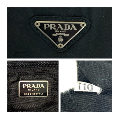 Prada Shoulder Bag 110 Nylon Black Shoulder Bag Tote Bag Test Triangle With Logo Women