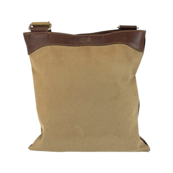 Prada Shoulder Bag Canvas, Leather Beige Brown Silvermetal Shoulder Bag Messenger Bag Logo Jacquard