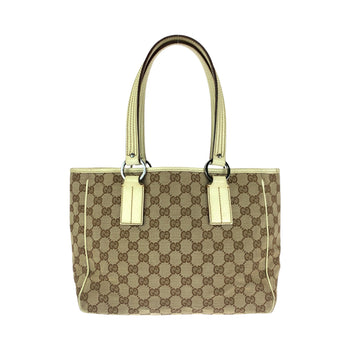 Gucci Tote Bag 113019 Gg Canvas Beige Brown Tote Bag Shoulder Bag Women