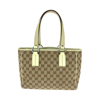 Gucci Tote Bag 113019 Gg Canvas Beige Brown Tote Bag Shoulder Bag Women