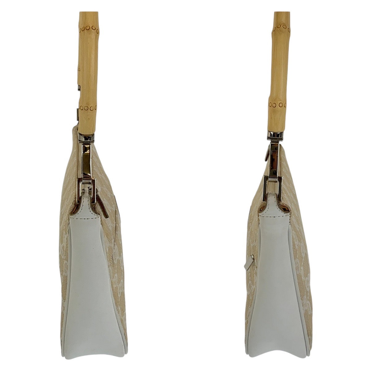 Gucci Shoulder Bag 001 3870 Gg Canvas, Leather White Beige Shoulder Bag Handbag Accessory Pouch