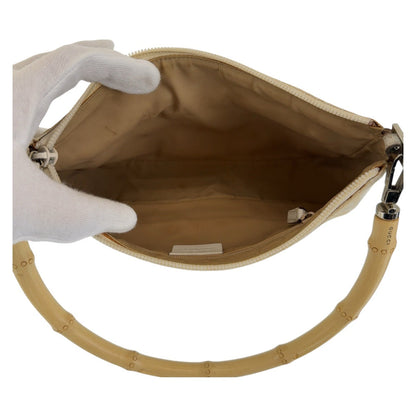 Gucci Shoulder Bag 001 3870 Gg Canvas, Leather White Beige Shoulder Bag Handbag Accessory Pouch
