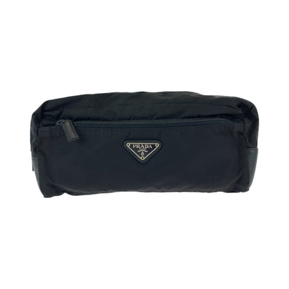 Prada Pouch Nylon Black Pouch Clutch Bag Test Triangle With Logo Women