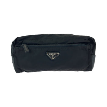 Prada Pouch Nylon Black Pouch Clutch Bag Test Triangle With Logo Women