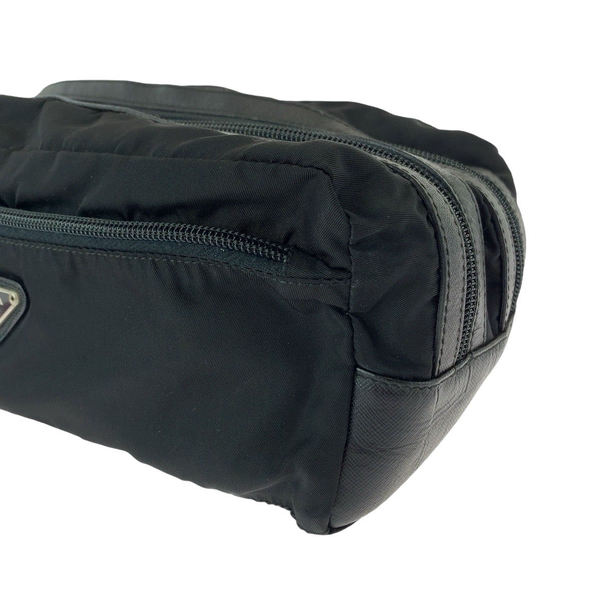 Prada Pouch Nylon Black Pouch Clutch Bag Test Triangle With Logo Women