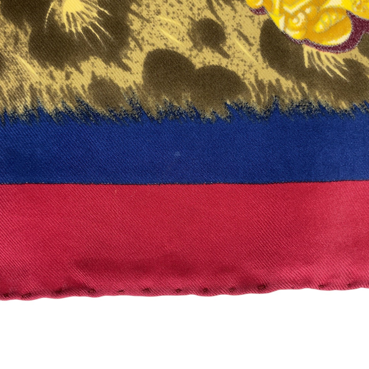 Hermes Scarf Silk Red Multicolor Carre90 Casques Plumets Women