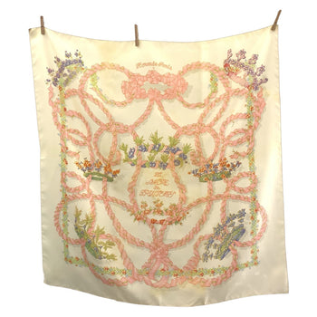Hermes Scarf Silk Ivory Pink Le Sacre Du Printemps Carre90