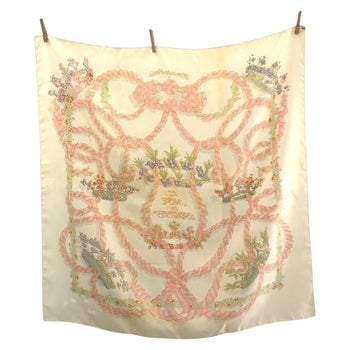 Hermes Scarf Silk Ivory Pink Le Sacre Du Printemps Carre90