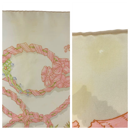 Hermes Scarf Silk Ivory Pink Le Sacre Du Printemps Carre90
