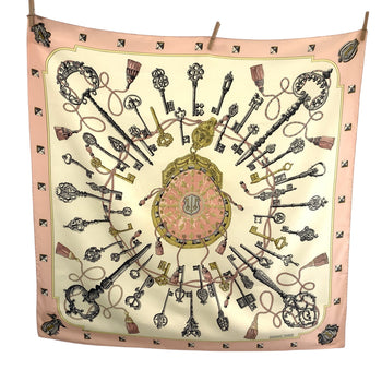 Hermes Scarf Silk Pink Multicolor Carre90 Les Cles