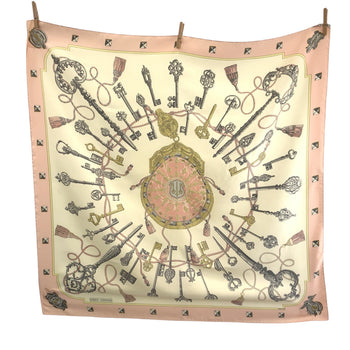 Hermes Scarf Silk Pink Multicolor Carre90 Les Cles