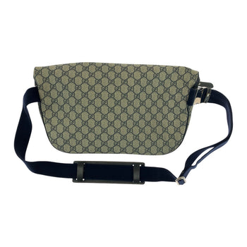 Gucci Shoulder Bag 211110 Gg Supreme Canvas Beige Navy Silvermetal Shoulder Bag Bum Bag Sling Bag
