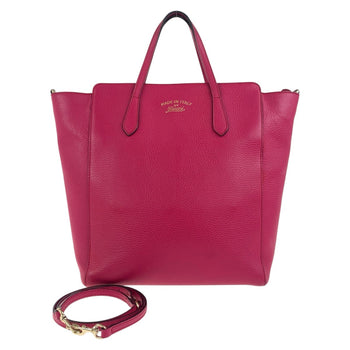 Gucci Tote Bag 368824 Leather Pink Gold Metal Tote Bag Shoulder Bag 2Way Swing Women
