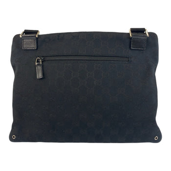 Gucci Shoulder Bag 90476 Gg Canvas, Leather Black Shoulder Bag Messenger Bag Unisex Women