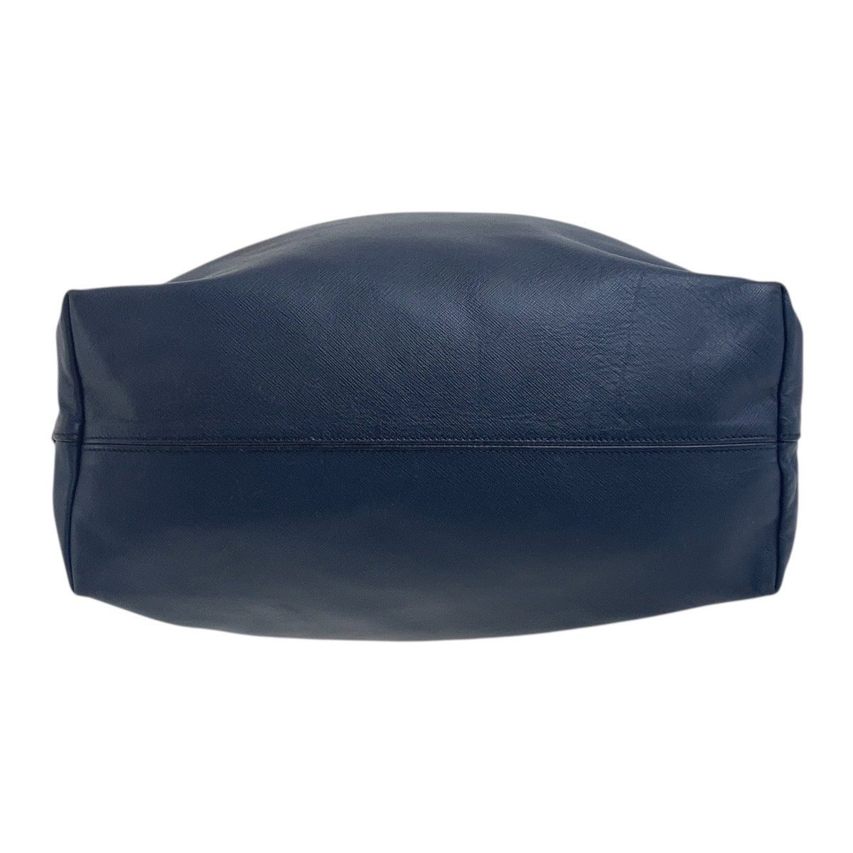 Prada Tote Bag 7B Leather Navy Silvermetal Tote Bag Handbag Safiano Triangle With Logo Mens