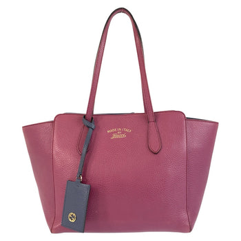 Gucci Tote Bag 354408 Leather Pink Blue Gold Metal Tote Bag Shoulder Bag Swing Women