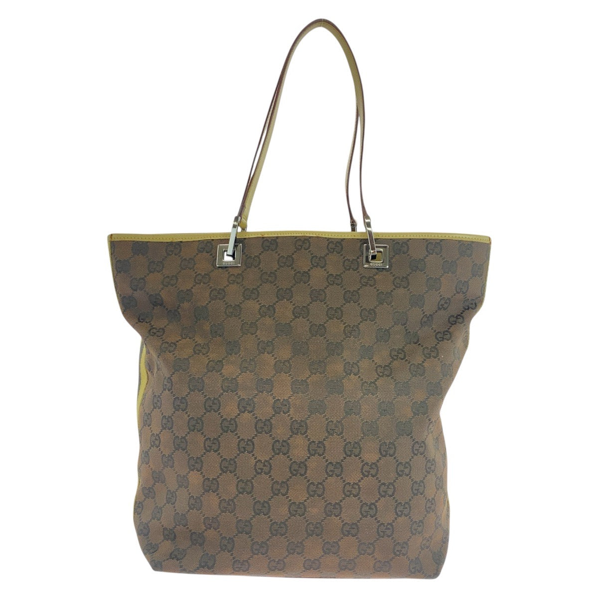 Gucci Tote Bag 31243 Gg Canvas, Leather Brown Multicolor Silvermetal Tote Bag Shoulder Bag Women