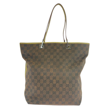 Gucci Tote Bag 31243 Gg Canvas, Leather Brown Multicolor Silvermetal Tote Bag Shoulder Bag Women