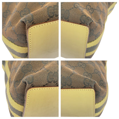 Gucci Tote Bag 31243 Gg Canvas, Leather Brown Multicolor Silvermetal Tote Bag Shoulder Bag Women